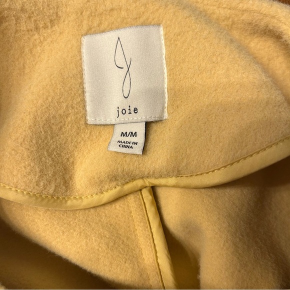 Joie Womens Yellow Belted Jacket with Gold Buttons, Size Medium - Picture 6 of 7